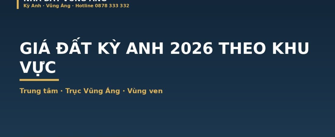 Giá Đất Kỳ Anh 2026 Theo Từng Khu Vực: Trung Tâm, Trục Vũng Áng, Vùng Ven