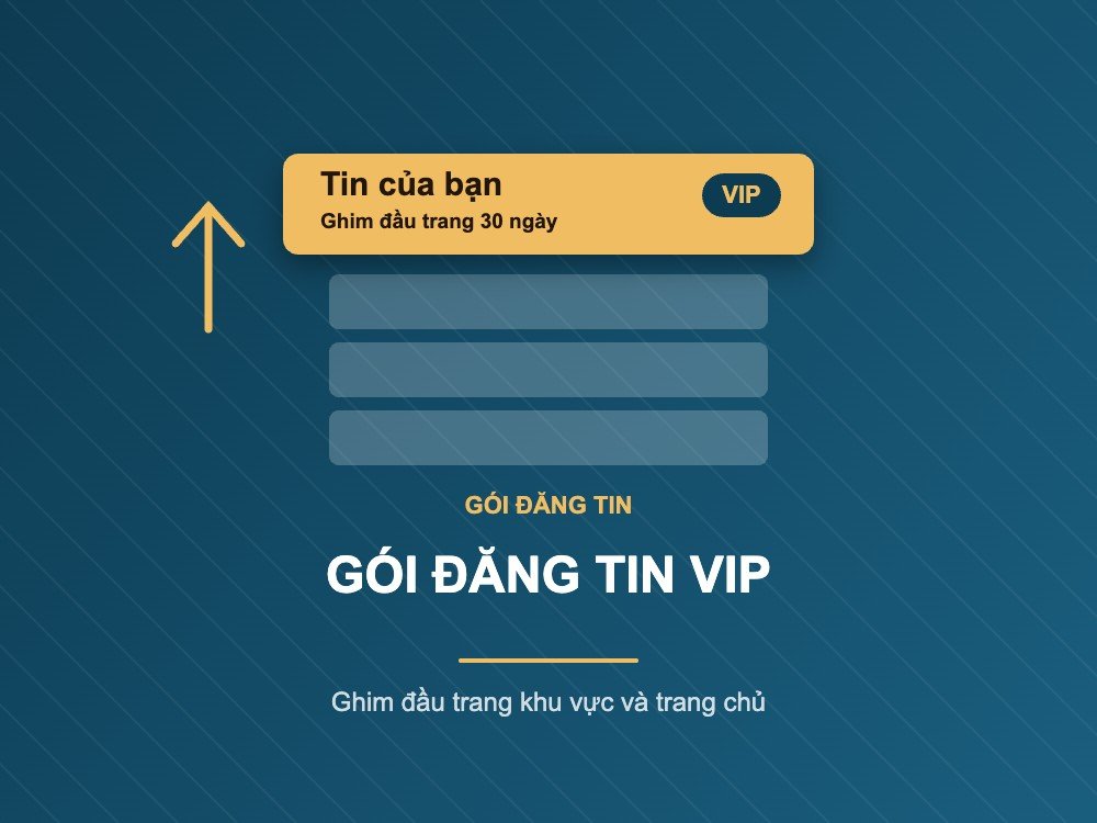 Gói đăng tin VIP ghim tin bất động sản lên đầu trang khu vực và trang chủ