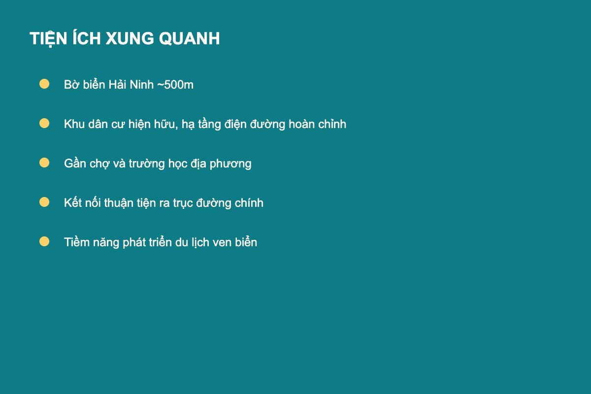 tiện ích xung quanh đất nền Hải Ninh