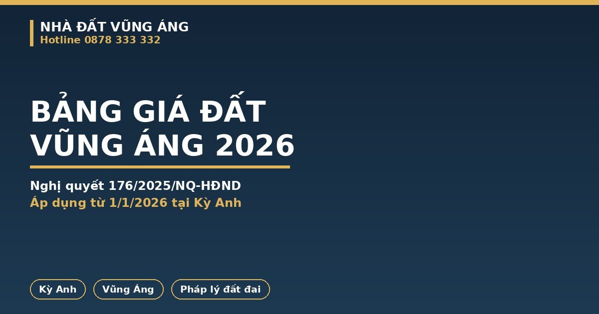 Bảng Giá Đất Vũng Áng 2026: Nghị Quyết 176 Đổi Gì Ở Kỳ Anh