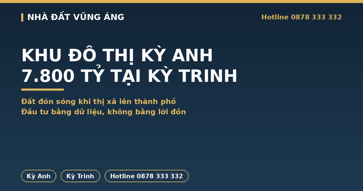 Khu Đô Thị Kỳ Anh 7.800 Tỷ: Đất Kỳ Trinh Đón Sóng Khi Lên Thành Phố