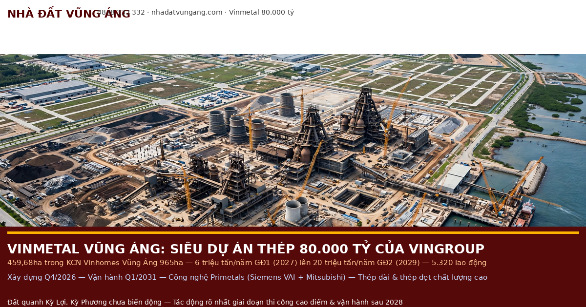 Vinmetal Vũng Áng: Siêu Dự Án Thép 80.000 Tỷ Của Vingroup, Đất Quanh Đón Sóng Gì